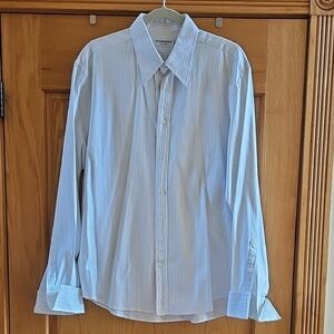 Vintage YSL Yves Saint Laurent Italian Made Pinstripe Dress Shirt 17/43